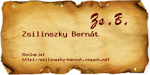 Zsilinszky Bernát névjegykártya